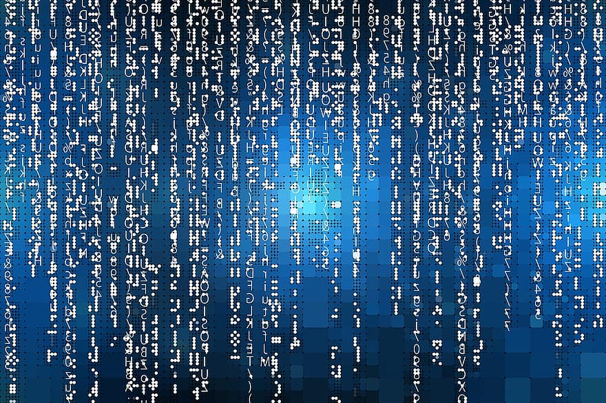 Matrix, technologie, gegevens, digitaal, netwerk, internet, code, computer, informatie, binair, cyberspace