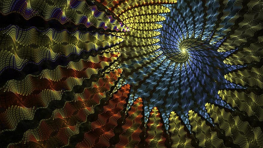 fractale, spirale, coloré, géométrie, art fractal