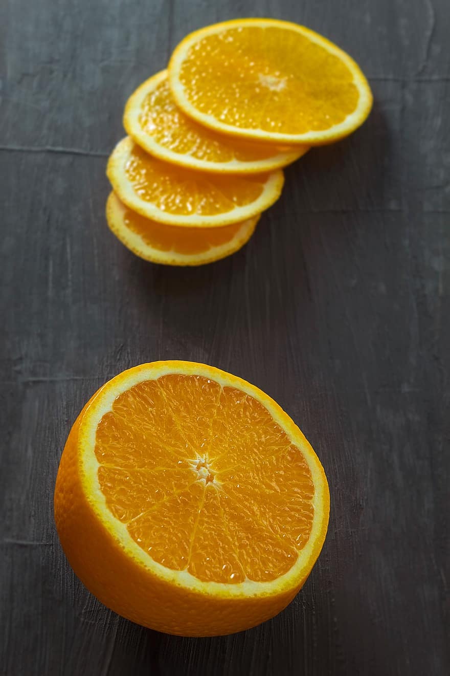 orange, orange skiver, frisk appelsin, skiver, frisk frugt, skiveskåret orange, citrus, citrus frugt, mad, frugt, organisk