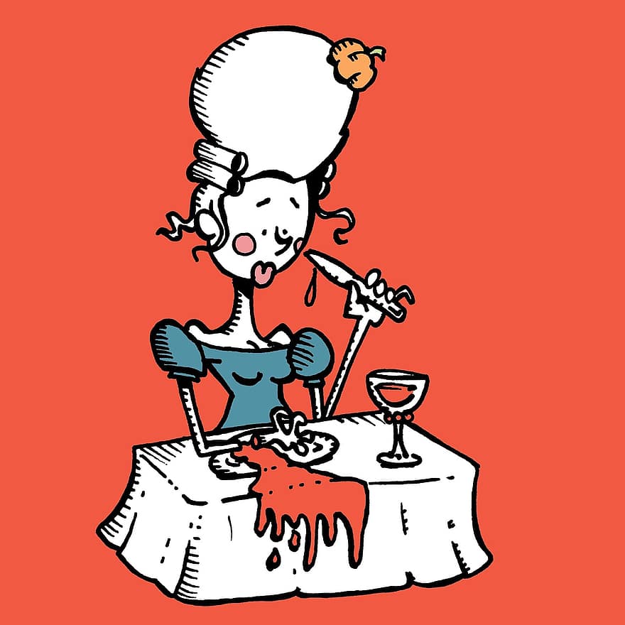 máu, Marie-antoinette, dao, bàn, kinh khủng, yến tiệc, bữa tối, bàn đỏ, Bữa tối đỏ