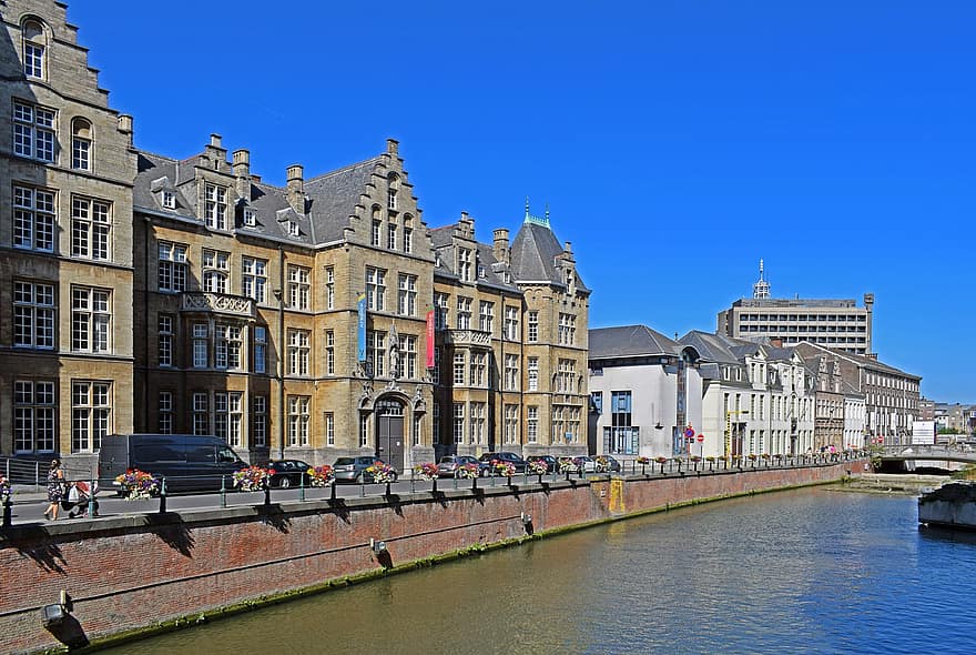 Canal, Promenade, Buildings, Architecture, River, City, Street, Cars, Old Town, Urban, Picturesque