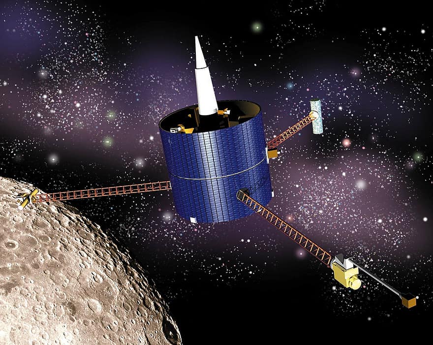 Lunar Prospector, kosmická loď, družice, snímání, výzkumu, prostor, měsíc, nasa, astronautika, letectví, Věda