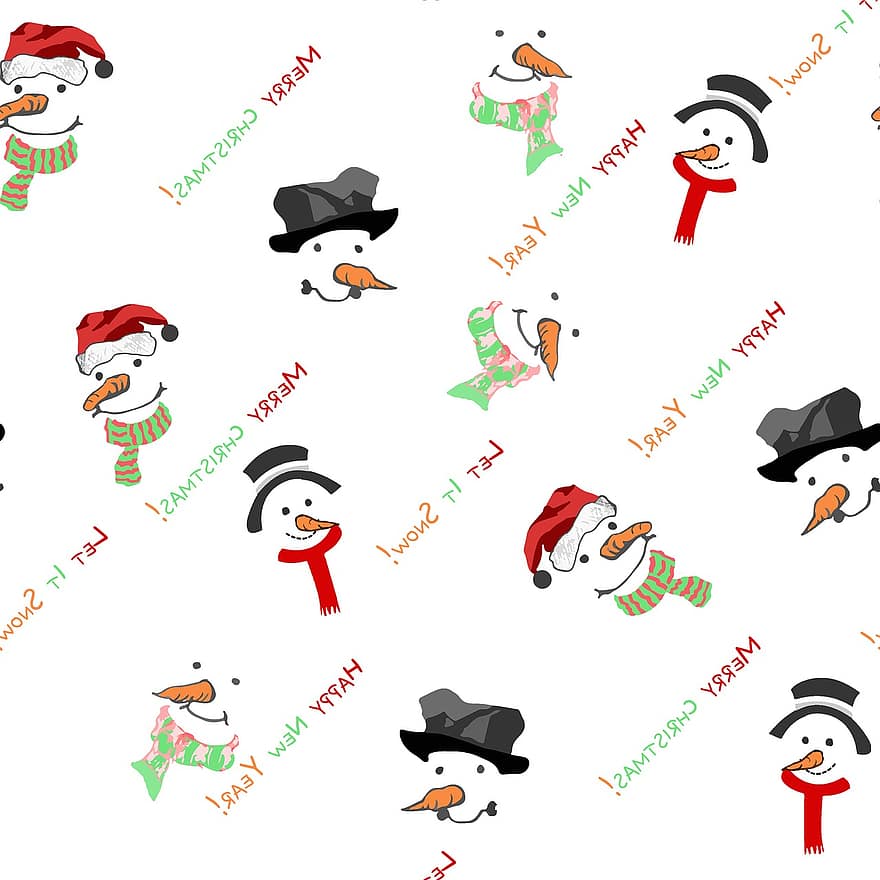 Schneemann, Weihnachten, Muster, Hintergrund