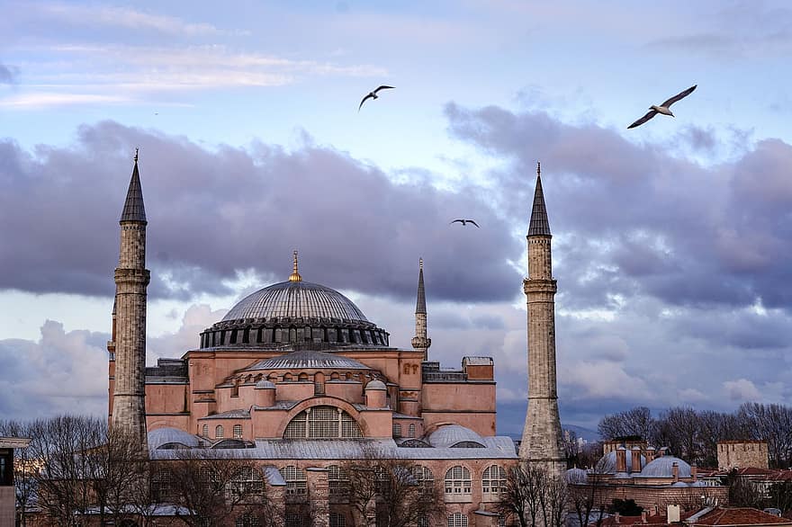 Hagia Sophia, Istanbul, Mosque, Turkey, Islam, Muslim, Religion, Historical, Dome, Minarets, Architecture