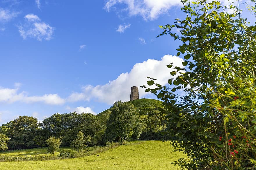 hrad, Příroda, cestovat, glastonbury tor, cestovní ruch, pro, glastonbury, Somerset, keltský