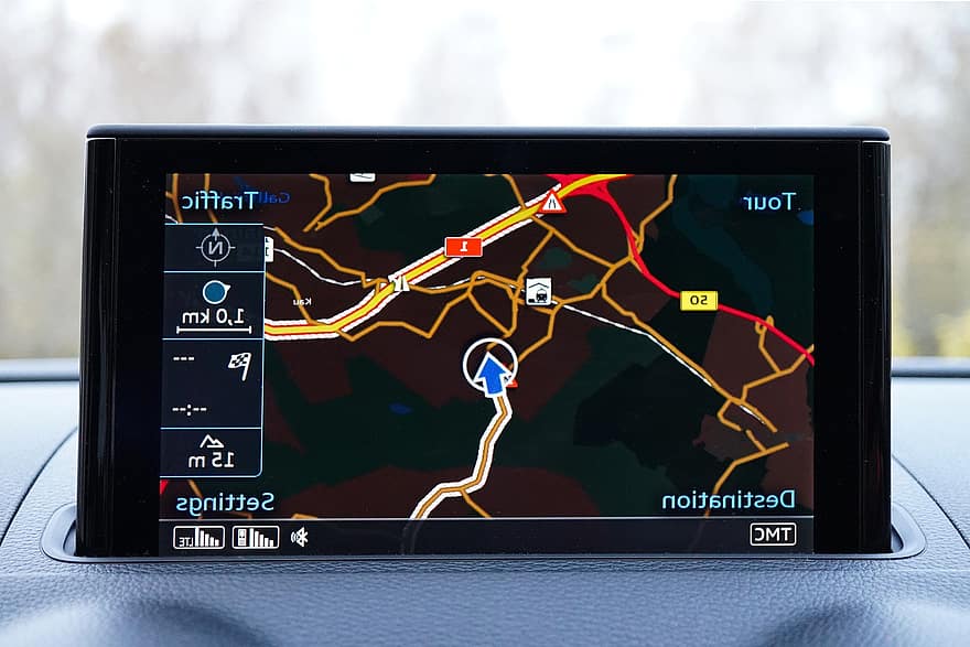 Mmi, navegación, pantalla, tablero, mapa, Audi Mmi, coche, viaje, software, navegar, ruta
