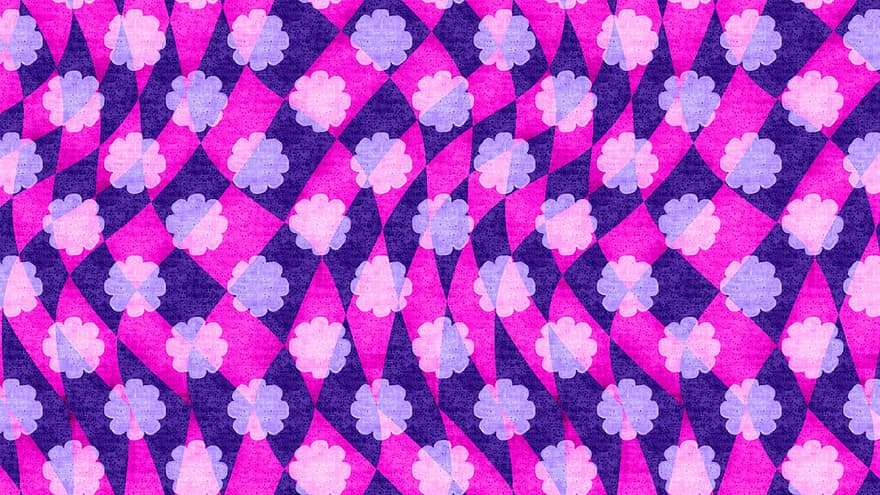 Floral, Rhomboid, Background, Pattern, Flowers, Magical, Mystical, Mysterious, Enchanted, Rhombus, Geometric