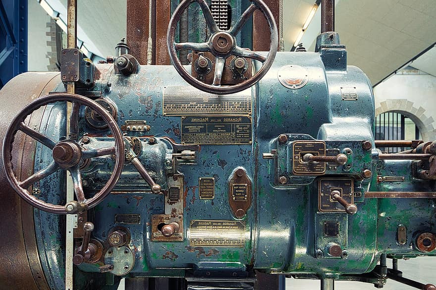 mesin, pabrik, tua, industri, tuas, beralih, vintage, antik, karat