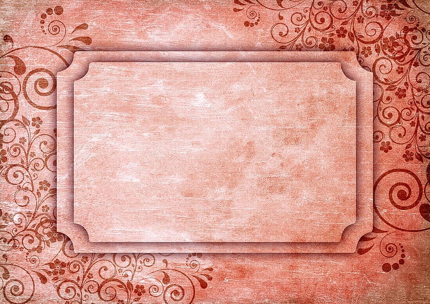 Ornament, Decorative, Frame, Design, Map, Greeting, Welcome, Red, Decorated, Noble, Vintage