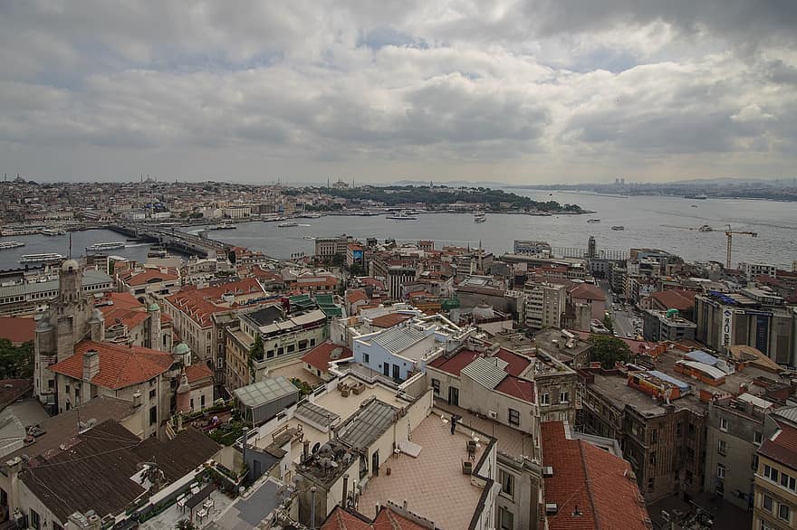 istanbul, Tyrkia, by, Urban, landskap, urbant design, bygninger, bakgrunns, bybildet, tak, berømt sted