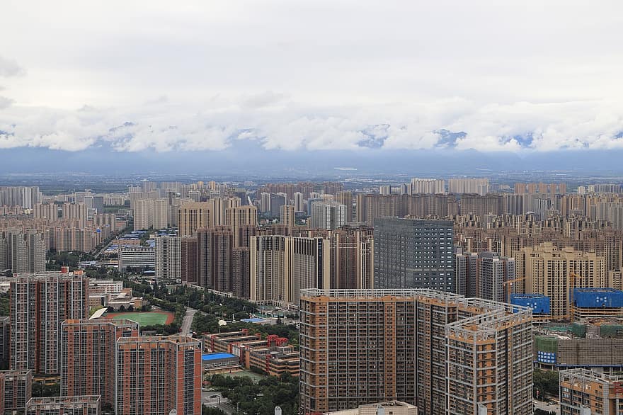 épületek, város, városkép, felhőkarcoló, kerület, belváros, világváros, városi, Peking, Kína, Dél harmadik gyűrű