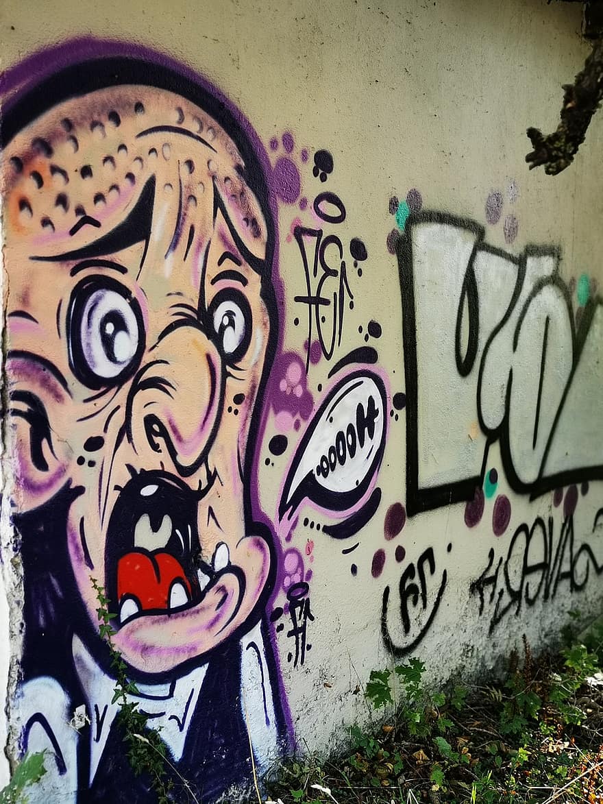 graffiti, arte, urbano, strada, cartone animato, comico, città, Ginevra