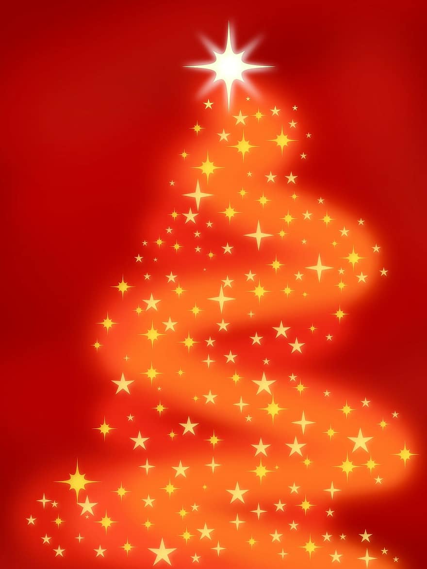 abstrato, fundo, vermelho, laranja, Estrela, estrelas, feriado, Natal, festivo, decorativo, temporada