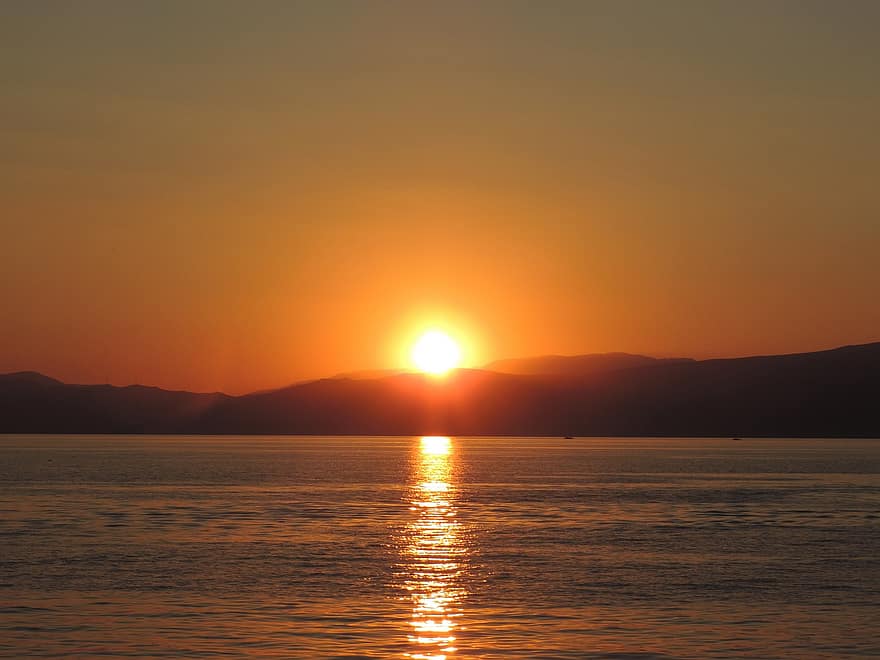 lago, puesta de sol, reflexión, noche, naturaleza, agua, cielo, amanecer, escénico, Dom, paisaje