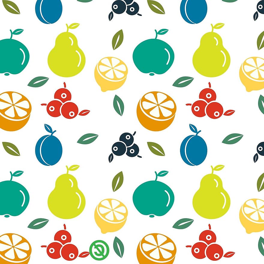 frugt, frugter, æble, citron, pære, ananas, kirsebær, orange