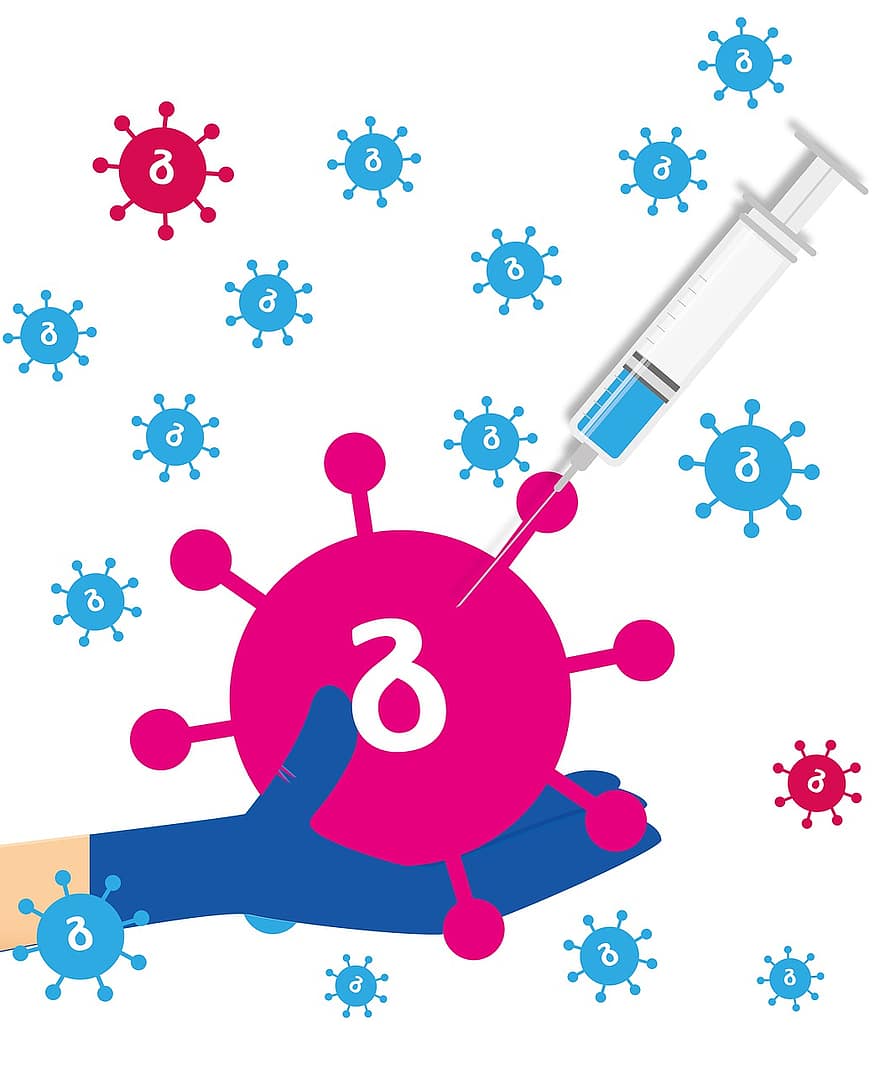 delta, COVID-19, vacunación, jeringuilla, virus, mano, inyección, vacuna, corona, Variante delta, coronavirus