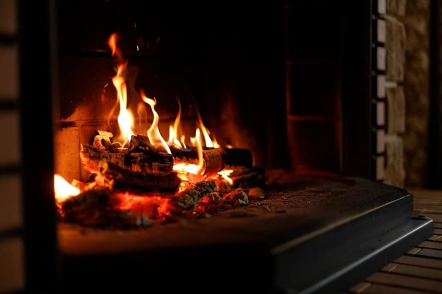 暖炉、居心地の良い、火災、燃焼、火炎、家