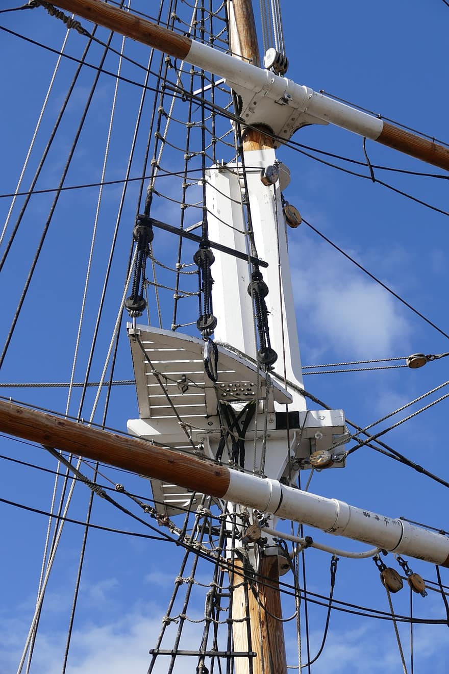 mast, fartyg, segelbåt, båt, historisk, gammal, marin-, handelsflotta, tre mästare