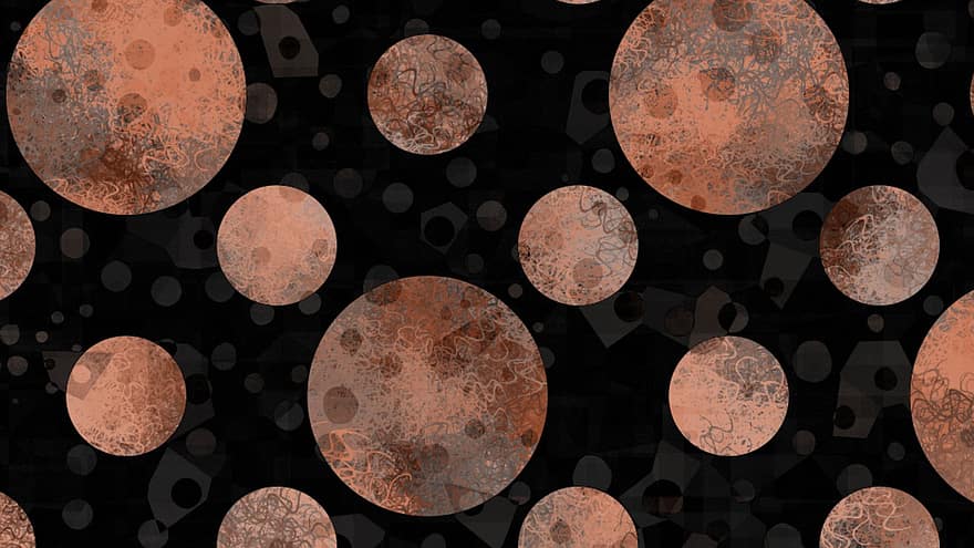 Circles, Pattern, Background, Abstract, Polka Dots, Black, Autumn, Fall, Vintage, Retro, Classic