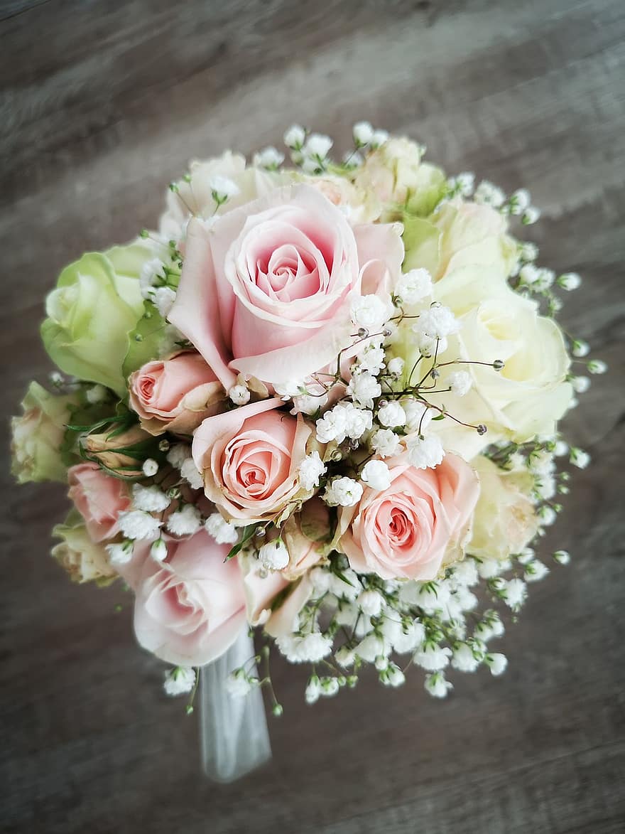 buket pernikahan, boquet, bunga-bunga, bunga pernikahan, merangkai bunga, berkembang, mekar