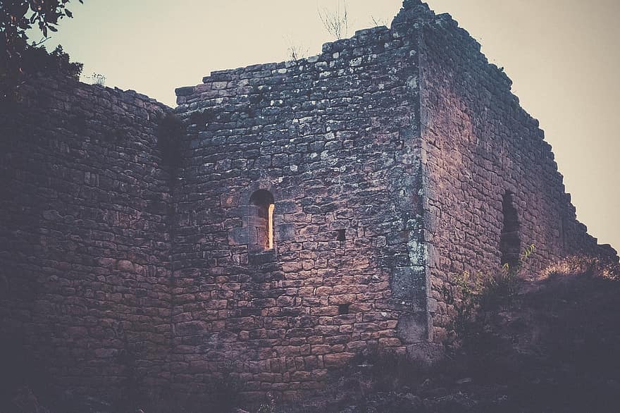 Ruins, Abandoned, Architecture, Cobblestone, Wall, Ganagobie, Alpes-de-haute-provence, Plateau, Provence, France, Old