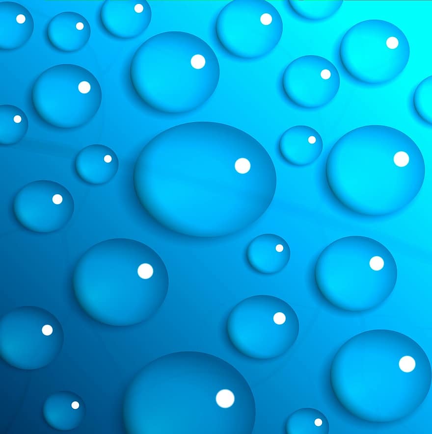 قطرة ماء ، أزرق