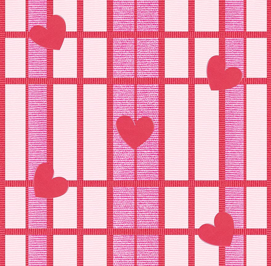 Fabric, Magenta, White, Texture, Textile, Material, Style, Heart, Valentine, Love, Sweetheart