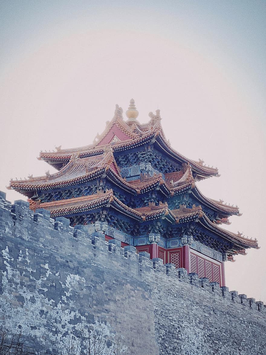 palacio, ciudad Prohibida, Beijing, China, pared, arquitectura, histórico, lugar famoso, culturas, historia, antiguo