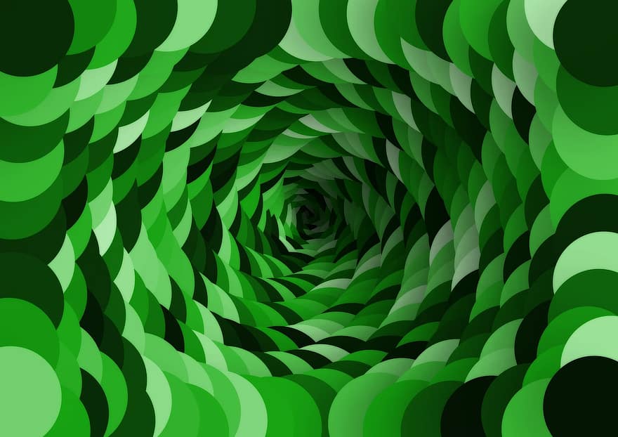 Round, District, Spiral, Abstract, Pattern, Structure, Green, Shades Of Green