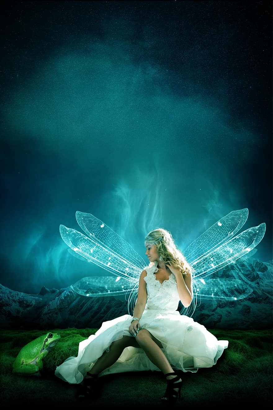 Dreamland, Angel, Fairy Tales, Woman, Mystical, Pretty, Mysticism, Feelings, Garden, Girl, Fantasy