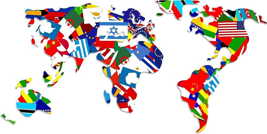 vlajka, vlajky světa, království, symbol, země, cestovat, míst, mapa, kontinentech, atlas, cestovní ruch