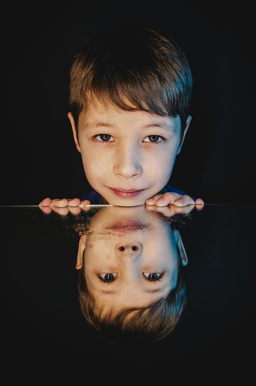 Boy, Baby, Smile, Reflection, Kids, Person, Children's Portrait, 7 Years, Funny, Cute, Smiles