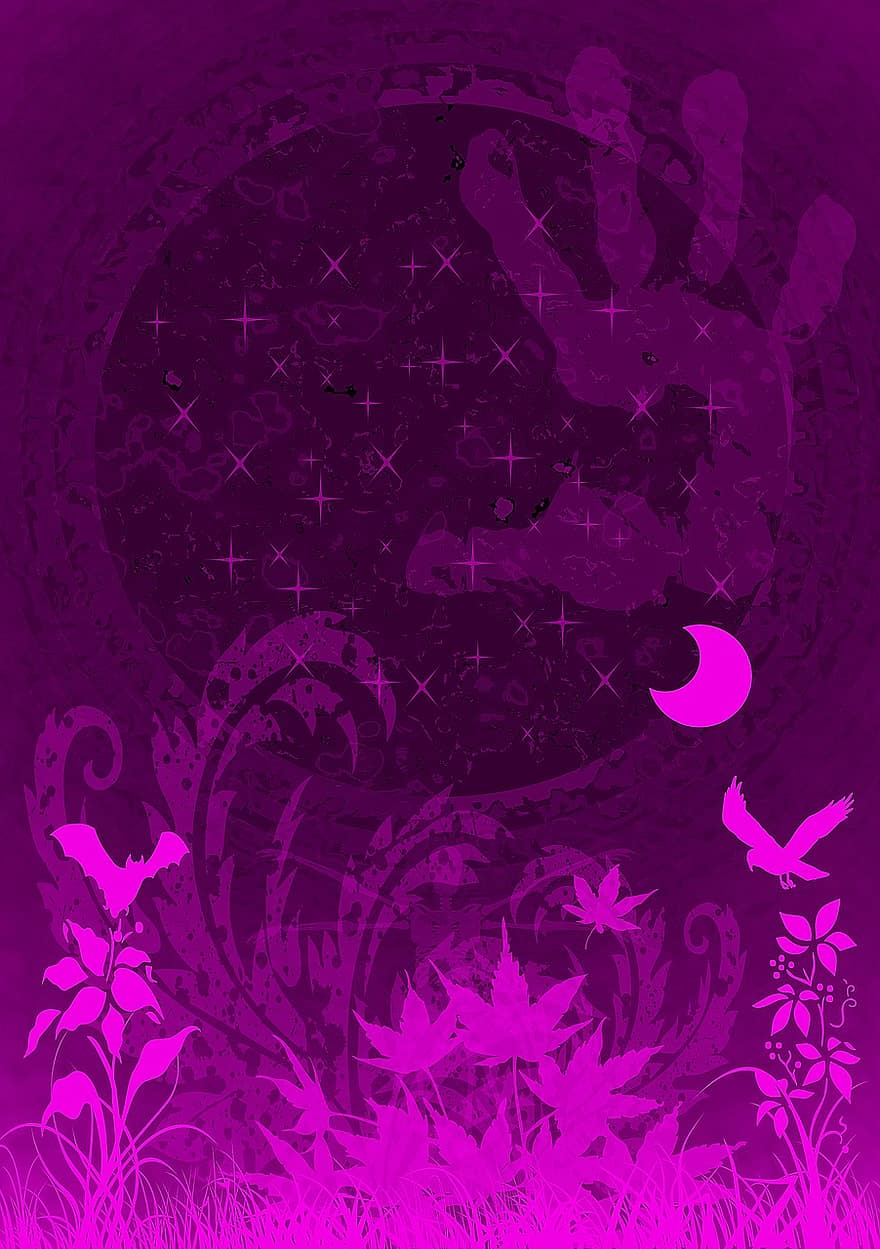 фон, покриття, пурпуровий, зірка, містичний, магія, мрія