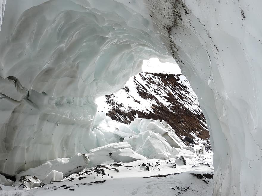 grotte de glace, la glace, les montagnes, hiver