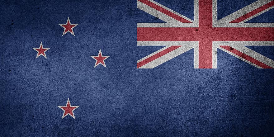 New Zealand, Flag, Asia, Pacific, Oceania, Grunge, Blue News
