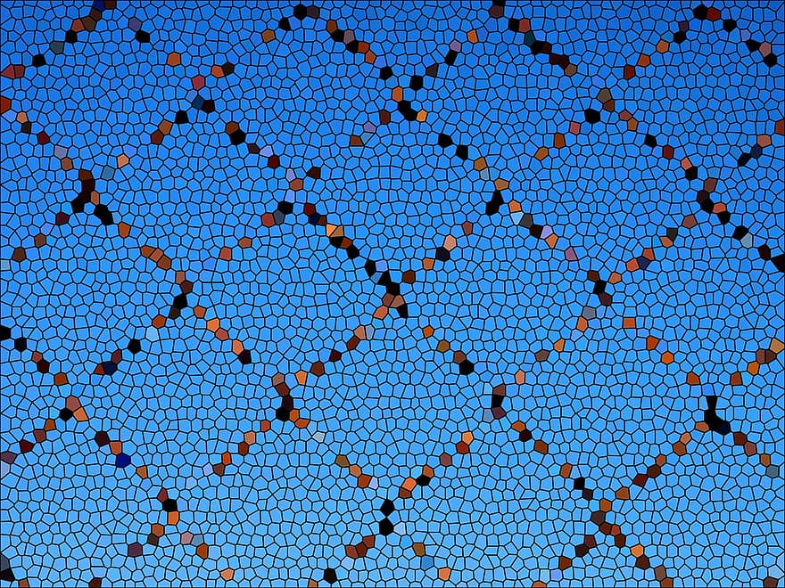 mønster, struktur, bakgrunn, blå, brun, svart, gjerde, mosaikk, flis