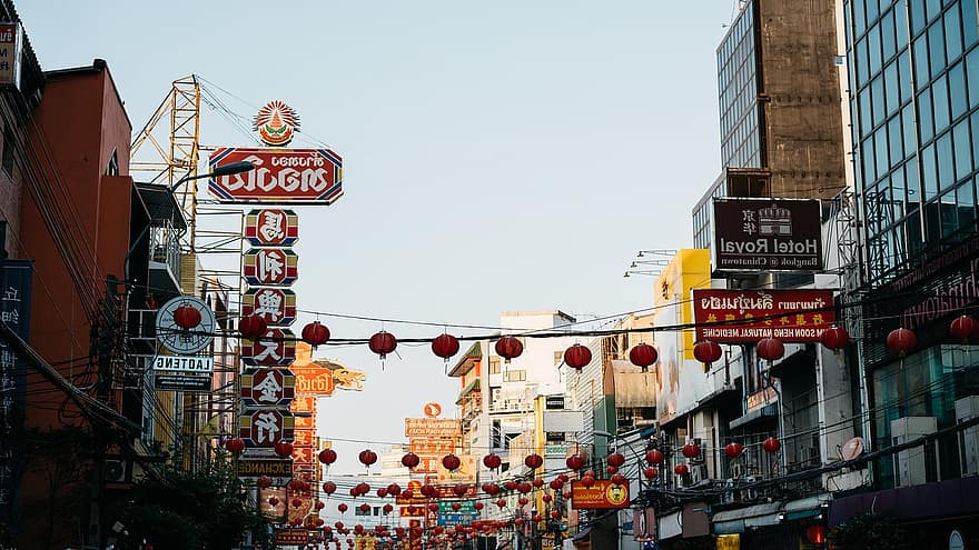 Thais, Thailand, Bangkok, Azië, Aziatisch, Chinatown, tekenen, reizen, laten zien, cultuur, traditioneel