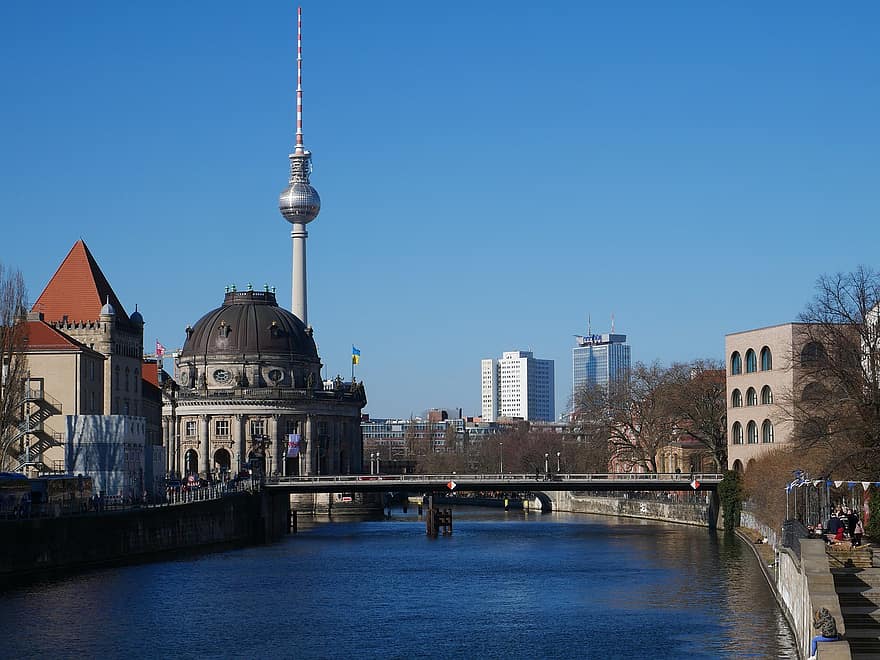 wieża telewizyjna, wyspa muzealna, Berlin, Niemcy, hulanka, Miejsca zainteresowania, Miasto, centrum miasta, znane miejsce, architektura, pejzaż miejski