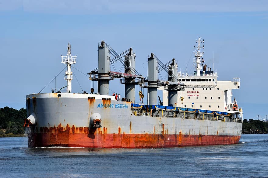 statek, transport, frachtowiec, Logistyka, ładunek, rustykalny, rzeka, naczynie, Port, port, ocean