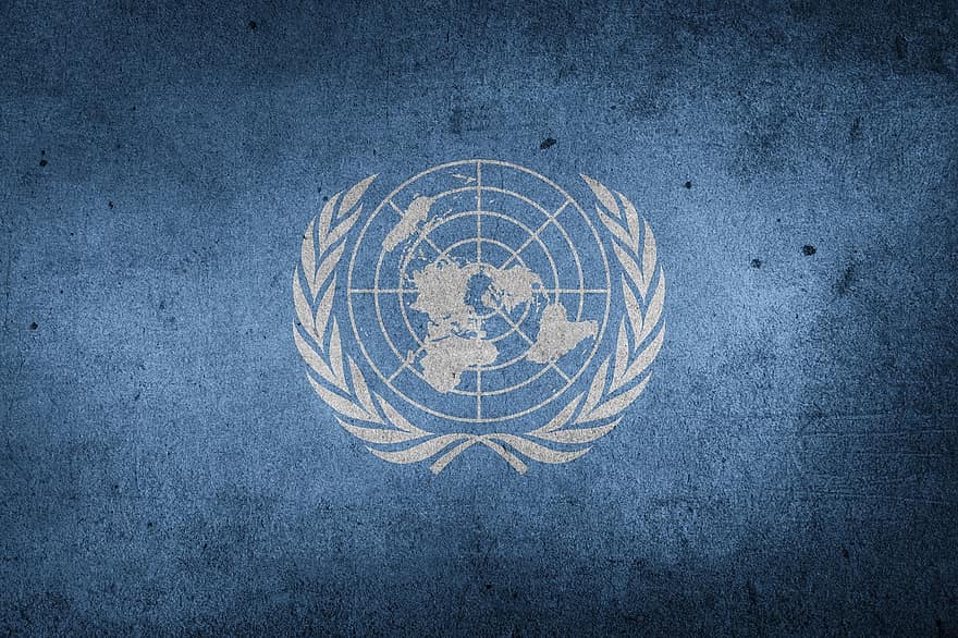 Les Nations Unies, monde, drapeau, ONU, grunge