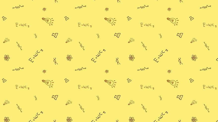 gul, bakgrund, klotter, ritad för hand, nyckfull, klottra, skiss, e mc2, mc2, geni, forskare