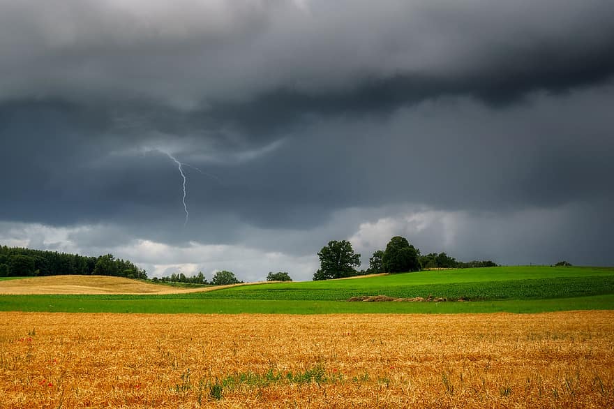 आंधी तूफान, आकाशीय बिजली, मैदान, परिदृश्य, प्रकृति, घास का मैदान, चरागाह, तूफानी बादल, आंधी, वर्षा, बादल
