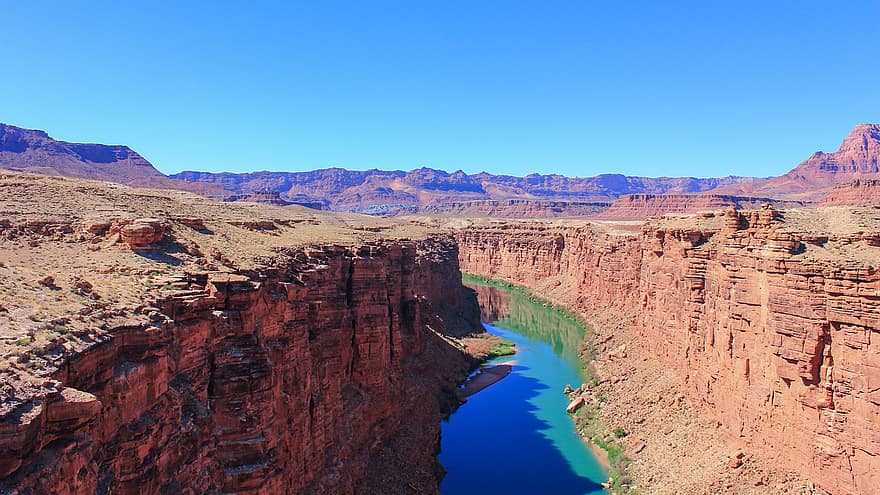 gola, canyon, Grand Canyon, valle, rocce, Stati Uniti d'America, Arizona, Parco Nazionale, America, cielo, panorama