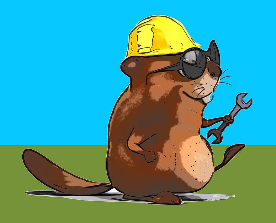 Beaver, Worker, Helmet, Cartoon, Builder, Construction, Workers, Work, Safety, Job, Hardhat
