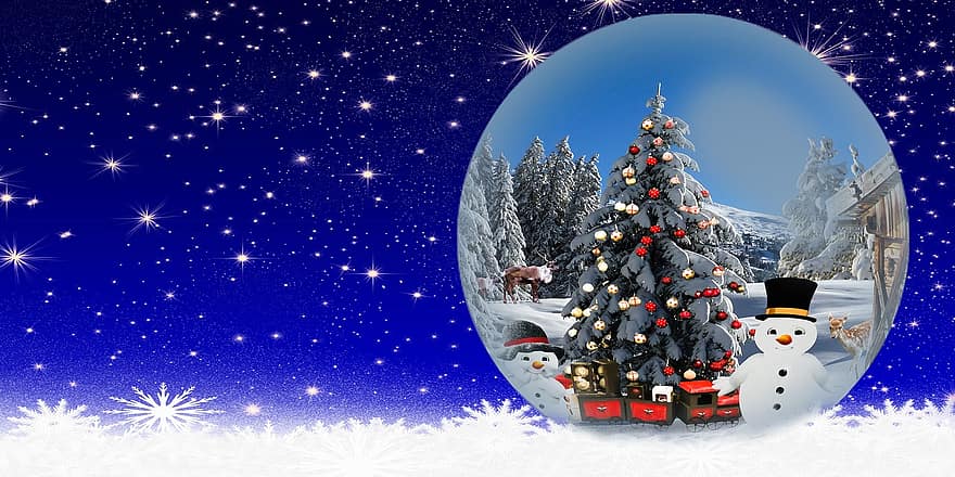 jul, jule bauble, julehilsen, gratulasjonskort, julefest, invitasjon, ball, julepynt, stjerne, vinter, snø