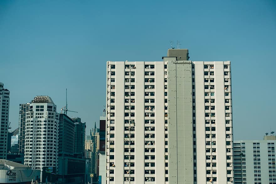 Buildings, Skyline, Cityscape, Landscape, Urban, Gentrification, Thailand, Bangkok, Asia, architecture, skyscraper