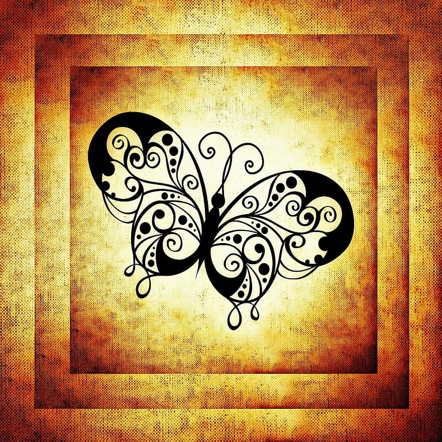 motýl, rám, obraz