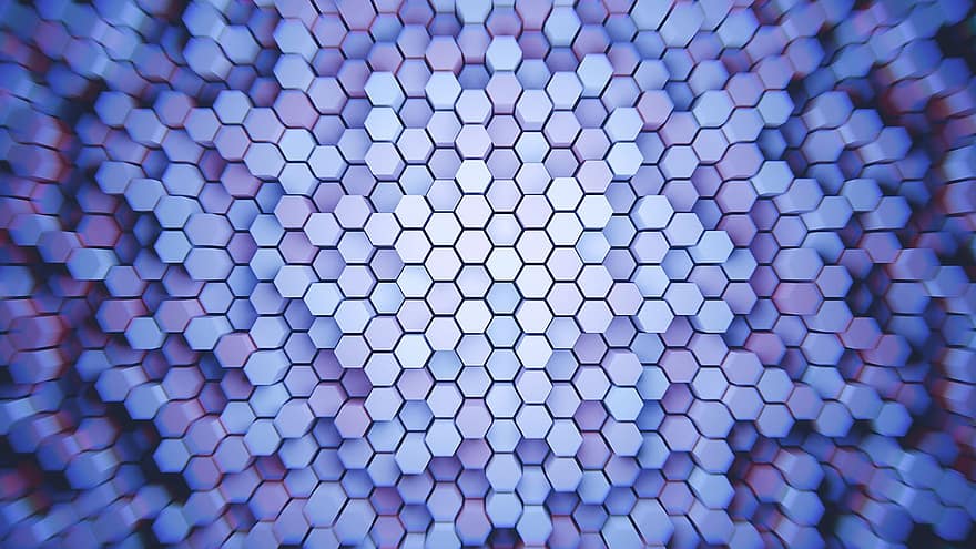 hexagone, modèle, polygone, 3d, couleurs, Linssivääristymä