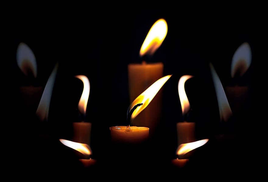 Candele tremolanti, candele, lume di candela, preghiera, candele votive, religione, spirituale, benedizione, speranza, hanukkah, festival di candele