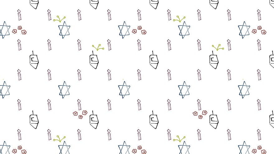 Star Of David, Candles, Pattern, Background, Wallpaper, Hanukkah, Holiday Of Lights, Tishrei, Hanukkah Candles, Spinning Top, Dreidel